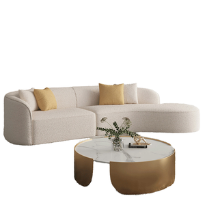 <span class=keywords><strong>Set</strong></span> di lusso moderno divano ad angolo a due posti con gambe in legno spugna copertura in tessuto per Villa e salotti scolastici - Product Image 1