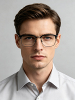 Monture de lunettes optiques rétro demi-cerclée en acétate et métal, style professionnel et tendance