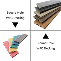 Cubierta antideslizante personalizable con agujero de 140X25mm, cubierta de plástico de madera impermeable con técnica cepillada para uso en exteriores