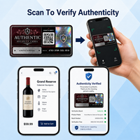 Etiqueta de Seguridad Personalizada Premium con Código QR y Holograma, con Autenticación por Rasca y Raya para Embalaje de Vino y Cosméticos