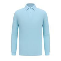 Polo à manches longues en coton 220G, couleur unie, col rabattu, broderie personnalisée avec logo OEM, prix d'usine