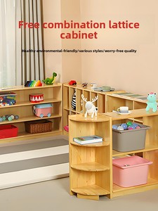 Meuble de rangement modulable pour chambre d'enfant et cuisine, bibliothèque en bois massif, design de luxe - Product Image 1