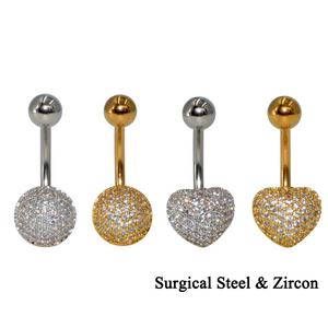 Zircon rond en forme de coeur <span class=keywords><strong>ventre</strong></span> nombril anneau <span class=keywords><strong>banane</strong></span> mode corps Piercing bijoux en acier inoxydable pour fiançailles - Product Image 5