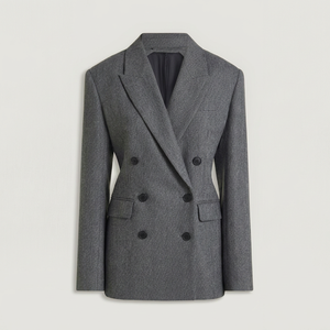 Blazer Cruzado para Mujer, Cuello de Solapa, Manga Larga, Color Sólido, Antiarrugas, Chaqueta Casual de Negocios para Otoño - Product Image 1