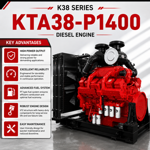 <span class=keywords><strong>Moteur</strong></span> diesel industriel KTA38-P1400, 37,7 L, 12 cylindres, 940 kW, 1800 tr/min, groupe électrogène pour pompe à eau, pour station de drainage d'urgence - Product Image 3