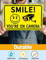 Panneau réfléchissant « SMILE You're on Camera » – Panneau d'alerte de sécurité durable pour les zones commerciales et résidentielles américaines et canadiennes