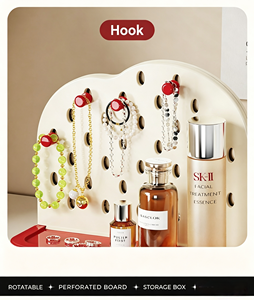Organisateur de maquillage multifonctionnel à rotation à 360 degrés, rangement de bureau avec tiroir - Product Image 4