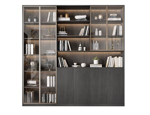 Librería de Madera de Diseño Moderno Personalizada, con Puertas de Vidrio, Mueble de Almacenamiento para Sala de Estar, Hogar u Hotel, Estantería para Libros - Product Image 6