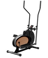 Vélo elliptique d'exercice à résistance à l'air, machine d'exercice silencieuse à entraînement magnétique, elliptique LFC1021-marron