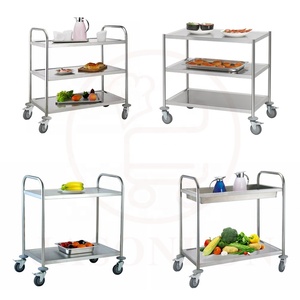 Carro de almacenamiento de cocina comercial con ruedas de soporte de riel <span class=keywords><strong>L</strong></span>/M/S Colección de platos Carro de servicio de comedor para uso en hoteles y restaurantes - Product Image 1