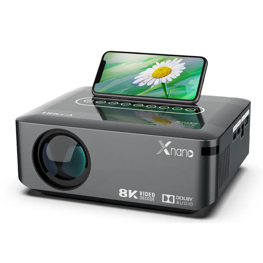 جهاز عرض Xnano x1 أندرويد 9 BT5.0 ثنائي واي فاي 8K amlogic T972 HDR10 + تصحيح حجر الزاوية 2xHD USB AV vs wanbo Beamer للمنزل