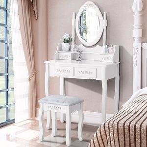 Table de toilette design moderne <span class=keywords><strong>pour</strong></span> femme <span class=keywords><strong>adulte</strong></span> avec miroir, table de toilette de maquillage, table de toilette blanche, maquillage - Product Image 1