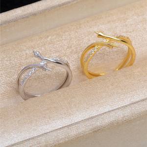 Anneau ouvert en argent S925 à double perle, support pour 4 à 6 perles, accessoire 5465, anneau ouvert à bouche mobile, composants de bijoux - Product Image 3