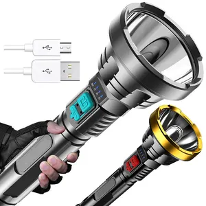 Lampe torche led rechargeable USB P700, multifonction, longue portée, tactique, puissante