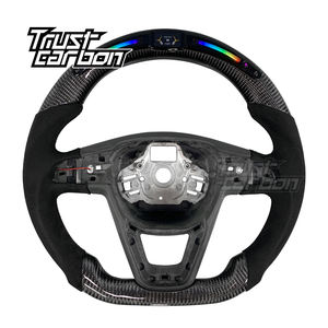 <span class=keywords><strong>Volant</strong></span> personnalisé en fibre de carbone avec LED et microfibre pour <span class=keywords><strong>Seat</strong></span> <span class=keywords><strong>Leon</strong></span> CUPRA Toledo <span class=keywords><strong>SEAT</strong></span> Alhambra Concept Ateca Lbiza SC 2015-2020 - Product Image 1