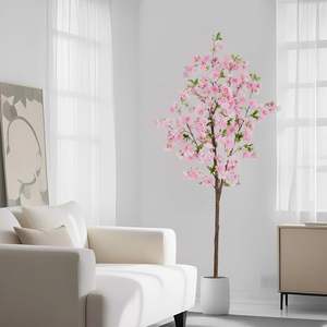 Fleurs <span class=keywords><strong>de</strong></span> cerisier artificielles d'intérieur <span class=keywords><strong>de</strong></span> style europé<span class=keywords><strong>en</strong></span> 120cm Plante <span class=keywords><strong>en</strong></span> <span class=keywords><strong>pot</strong></span> <span class=keywords><strong>en</strong></span> plastique vert fleurs plancher souhaitant décoration d'arbre - Product Image 1