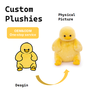 Peluche personnalisée en forme de canard jaune ultra-douce et moelleuse, idéale pour <span class=keywords><strong>les</strong></span> cadeaux, vente en gros, certifiée CE, peluche personnalisée - Product Image 1