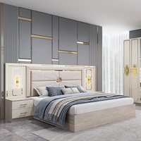 Ensemble de meubles de chambre à coucher modernes en gros de Chine, 5 pièces, cadre en bois, lit king size, ensembles de meubles de chambre à coucher de luxe complets
