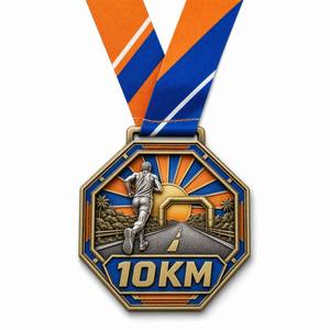 Manufacturer Custom Logo Painted Metal Zinc Alloy Custom Color Gravure Printed Personalized Medal Award <b>Ribbon</b> Awards Trophies - Product Image 3