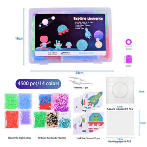 ชุดลูกปัดฟิวส์เรืองแสงสำหรับเด็กของเล่น DIY ชุดลูกปัดฟิวส์เรืองแสง14สี4500ชิ้น - Product Image 2