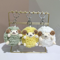 En gros, Porte-clés mignon en peluche de mouton ou agneau, doux, breloque décorative pour sac à dos, jouets en peluche animaux