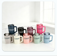 Tasses à café isothermes sans BPA en gros, mugs de voyage isothermes en acier inoxydable avec poignée et couvercle coulissant pour thé, lait, coffret cadeau