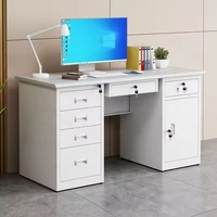 Bureau d'ordinateur de bureau à grande capacité avec armoire, style minimaliste, pratique, mobilier de bureau pour le personnel