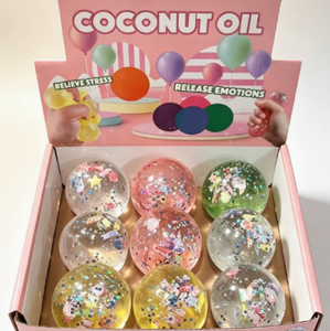 Bolas antiestrés de aceite de coco, burbujas coloridas con purpurina y lentejuelas para niños de 8 a 13 años, juguete unisex - Product Image 1
