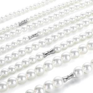 Hot Sale Schmuck Hip Hop Edelstahl Frauen Männer Halskette 6/8/10/12mm Runde Perlen Süßwasser Perlenkette Choker Halskette - Product Image 4