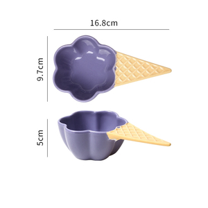 <span class=keywords><strong>Vaisselle</strong></span> en céramique créative durable Cute Korean Girl Heart Dessert Bowl <span class=keywords><strong>Net</strong></span> Red Handle Home Use-for Ice Cream Fruit Cup - Product Image 5