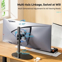 Support de bureau pour moniteur pour écrans de 14 à 38 pouces, réglage de la hauteur en continu, VESA 75x75 100x100 mm, charge maximale de 10 kg, acier robuste