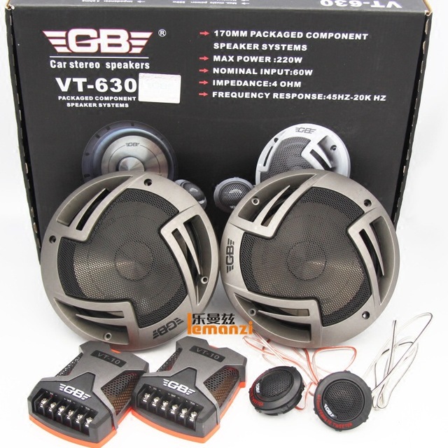 USA 6.5 Inch Car Speaker Kit - Subwoofer & Tweeter with Crossover, High-Quality Vehicle Audio System