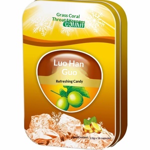 Pastilles pour la gorge au <span class=keywords><strong>corail</strong></span> d'herbe, au sucre rafraîchissant, aux algues, au chèvrefeuille, au miel, aux fruits de myrtille, à la menthe et au fruit du moine, bonbons durs - Product Image 4