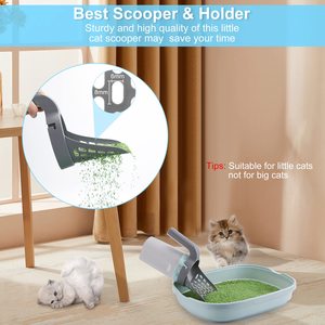 כף ניקוי חול לחתולים ניידת עם פח אשפה - Product Image 2