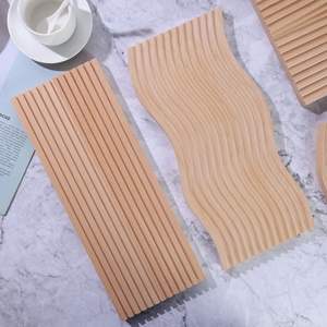 Arcobaleno acqua Ripple legno di faggio vassoio per il tè del pane del pomeriggio tavola di fotografia di cibo oggetti di scena tavola di aromaterapia blocchi di taglio - Product Image 2