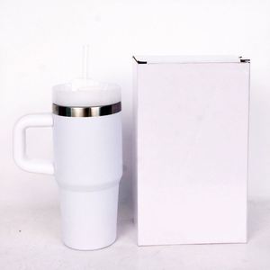 Tasse de voyage isotherme en acier inoxydable de 14 oz pour enfants avec paille et poignée, idéale pour l'extérieur - Product Image 2
