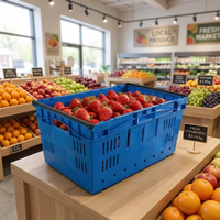 Caisse en plastique empilable et emboîtable HAOSEN, durable, écologique et légère, pour le stockage des aliments et des légumes