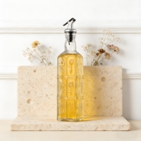 Ensemble de bouteilles d'huile d'olive en verre Marasca hermétiques de 17 oz (500 ml) avec entonnoir et becs verseurs, récipient alimentaire micro-ondable