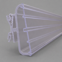 Porte-étiquettes transparent en PVC ESLXH600 pour présentoirs de magasin, profil extrudé, longueur et couleur personnalisables, 38 mm