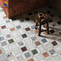 KT STONE Mosaïque en marbre artisanale, peinture artistique, décoration murale élégante pour la maison ou le bureau, design artistique unique