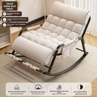 Fauteuil à bascule pliable pour deux personnes avec réglage 5 positions : chaise longue de balcon pour adultes en tissu technique
