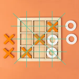 Mini gioco da tavolo XO gioco da tavolo per bambini famiglia gioco Puzzle educativo in legno Tic Tac Toe giocattoli per bambini