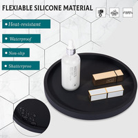 Silikon Badezimmer Tablett Runde Waschtisch Tablett Dekorative Seifen halter Küche Arbeits platte Organizer Couch tisch Dekor für Kerze