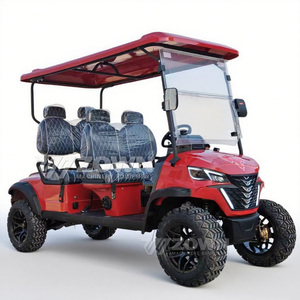 Siège en cuir rembourré confortable, chariot de golf électrique, pare-chocs avant anti-collision pour transport en station balnéaire ou camping - Product Image 3