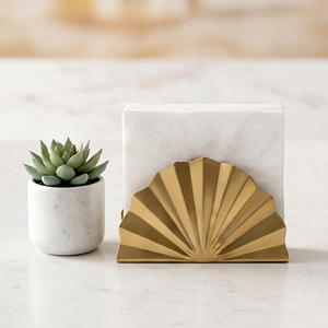 Porte-serviettes en métal doré de haute qualité, élégant, pour le rangement des serviettes en papier, idéal pour les tables d'hôtels et de restaurants. - Product Image 1