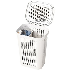 Large Capacity Ventilated <strong>Plastic</strong> <strong>Laundry</strong> Storage Bin with Flip-Top Lid and Optional Wheels Dirty Clothes <strong>Basket</strong> - Product Image 1