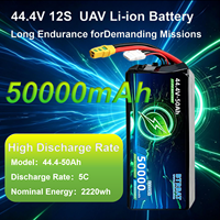 Baterai LiPo 44.4V 12S Isi Ulang untuk Drone UAV, Pengosongan 5C, 500+ Siklus dengan Sertifikat UN38.3 dan MSDS