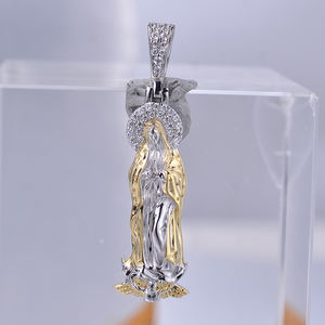 Collar <span class=keywords><strong>de</strong></span> <span class=keywords><strong>Virgen</strong></span> María chapado en oro blanco y Plata <span class=keywords><strong>de</strong></span> Ley 925 Colgantes <span class=keywords><strong>Virgen</strong></span> <span class=keywords><strong>De</strong></span> <span class=keywords><strong>Guadalupe</strong></span> para cadena <span class=keywords><strong>de</strong></span> acero inoxidable - Product Image 5