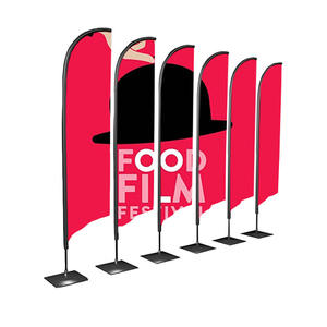 Desain Logo kustom spanduk bendera iklan promosi bendera bulu pantai dengan tiang serat kaca atau Aluminium - Product Image 4