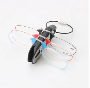 New Fashionable Super Light PC Frame <strong>Reading</strong> <strong>Glasses</strong> with Retro <strong>Mini</strong> Clip Convenient for Elderly Available Orange Blue Gray Lens - Product Image 5